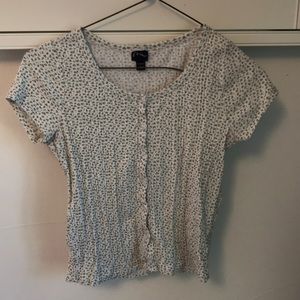 Teen Art Class Floral Button Blouse 10/12